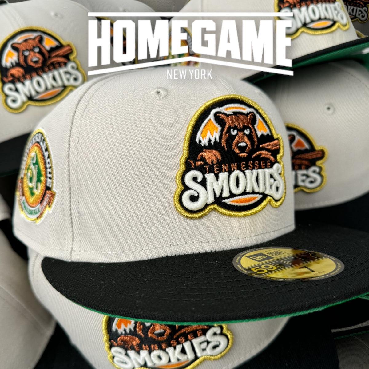 Tennessee Smokies Southern League Stone/Black 59Fifty New Era