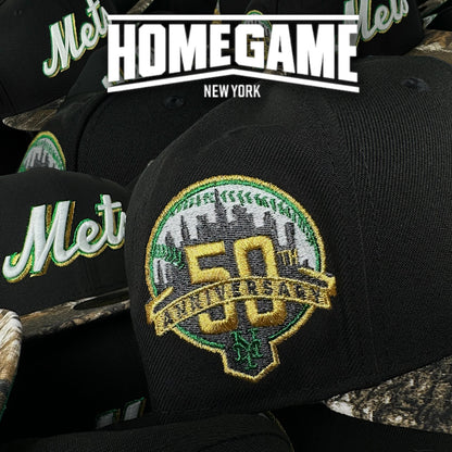 New York Mets 50th Anniversary Black/Real Tree 59Fifty New Era Hat