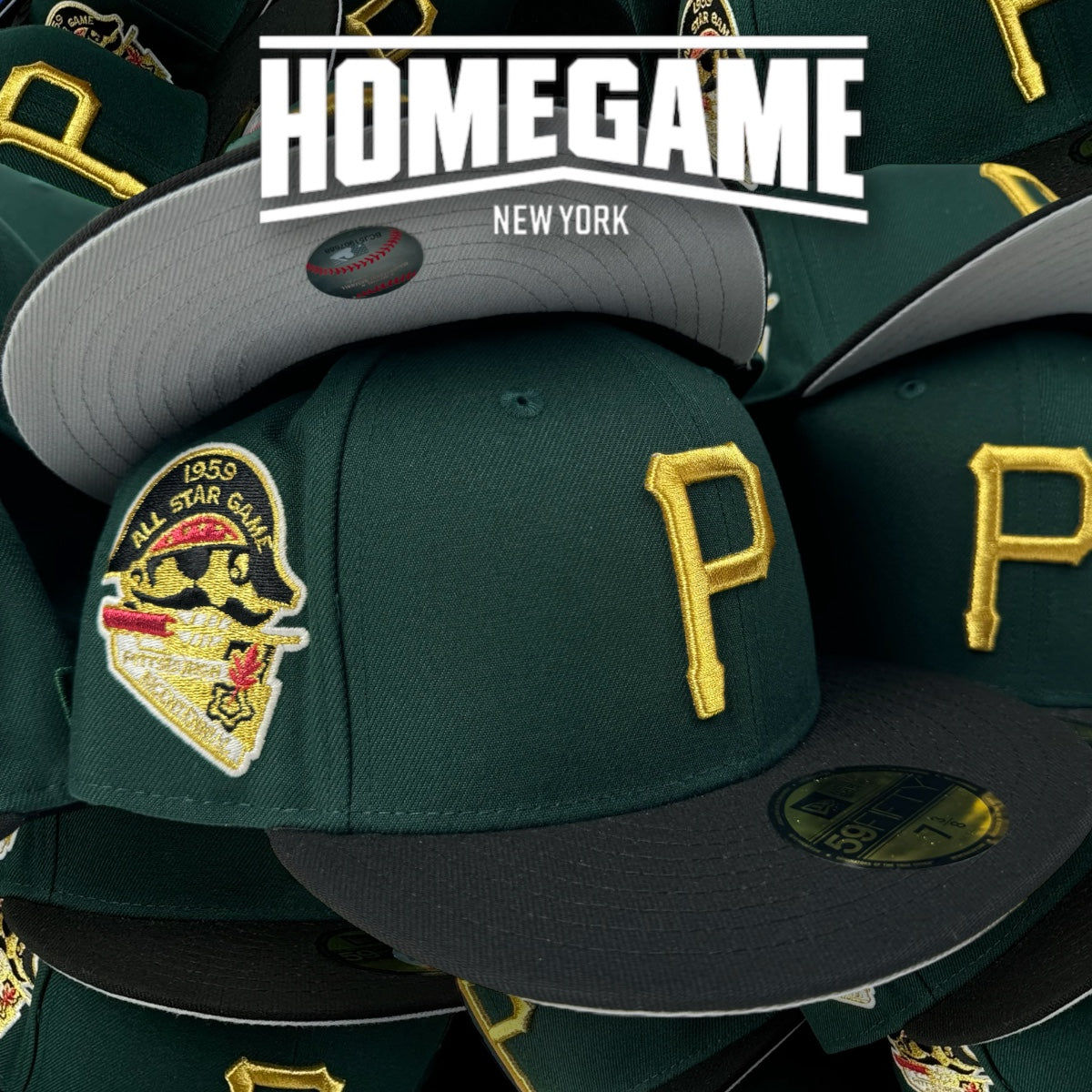 Pittsburgh Pirates 1959 All Star Game in Dark Green/Black 59Fifty New Era