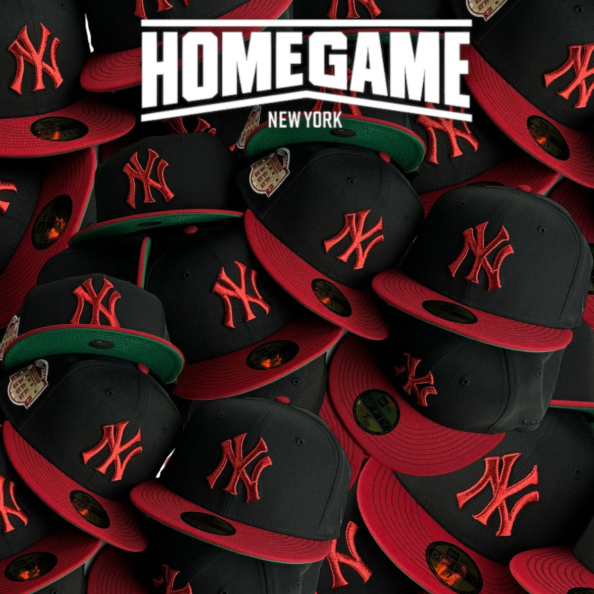 New York Yankees 1923-2008 Yankee Stadium in Black/Pinot Red 59Fifty New Era Hat