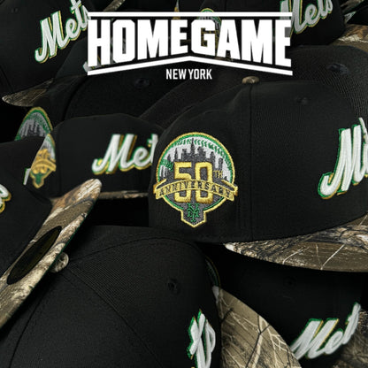 New York Mets 50th Anniversary Black/Real Tree 59Fifty New Era Hat