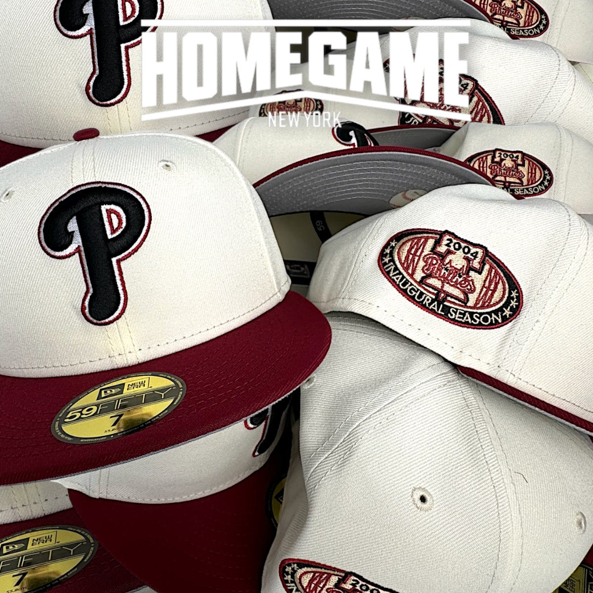 Philadelphia Phillies Inaugural Season 2004 Chrome White/Burgundy 59Fifty New Era