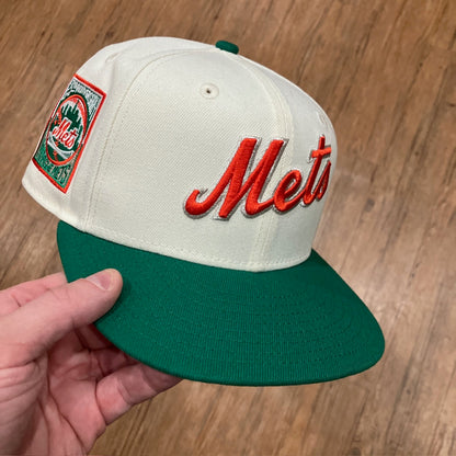 New York Mets 25th Anniversary Chrome White/Kelly Green 59Fifty New Era Hat