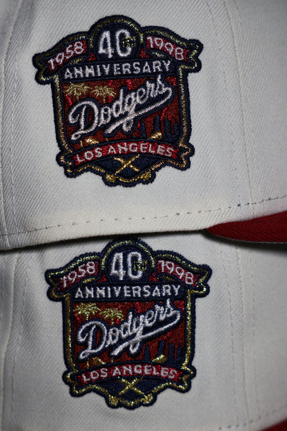 Los Angeles Dodgers 40th Anniversary Chrome White/Brick Red 59Fifty New Era