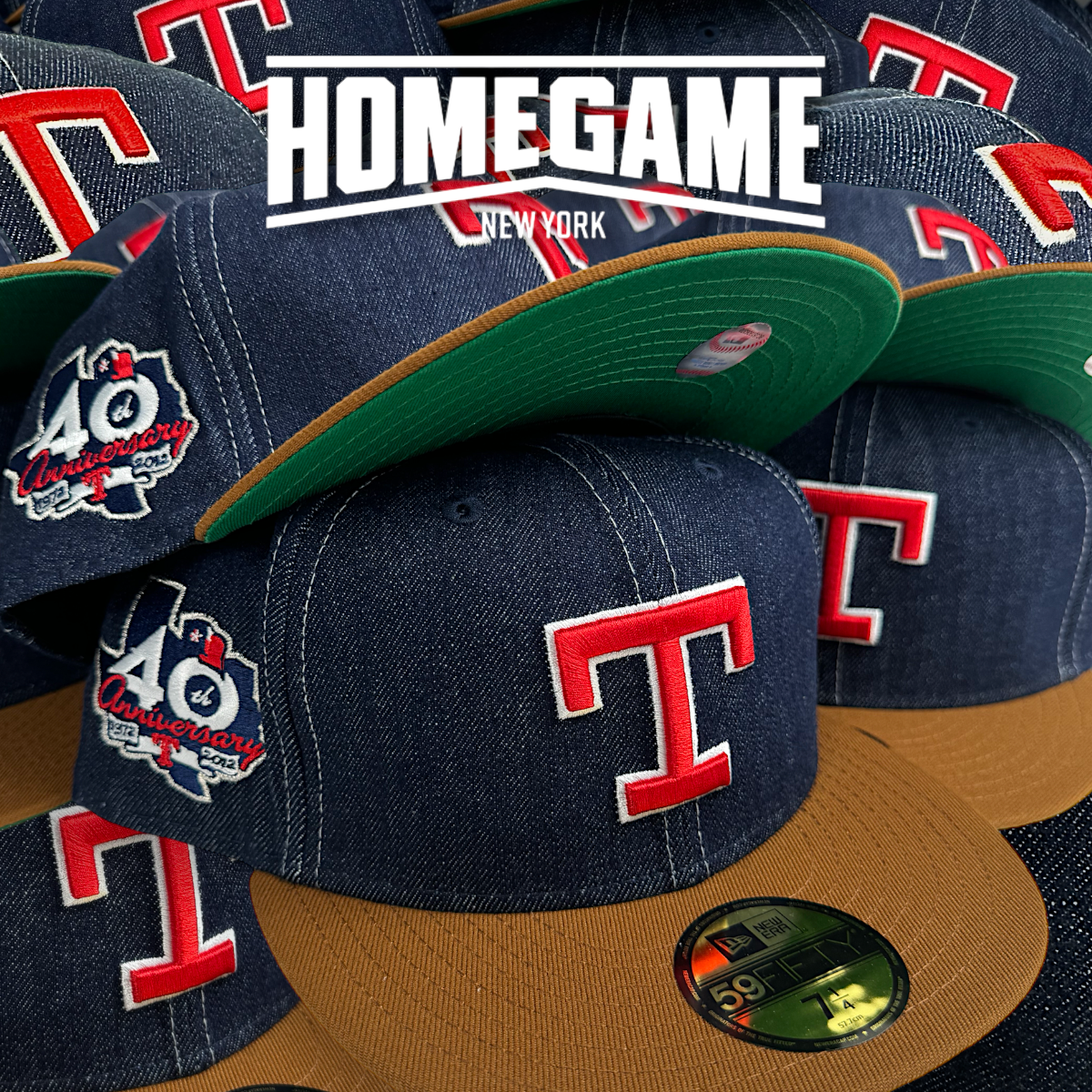 Texas Rangers 40th Anniversary Light Navy Denim/Toasted Peanut 59Fifty New Era