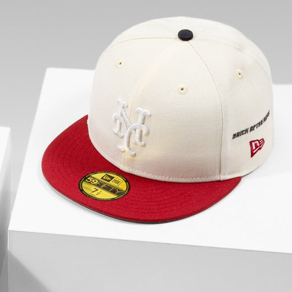 Nigel Sylvester x Rushmore New York Mets 40th Anniversary Chrome White/Brick Red 59Fifty New Era