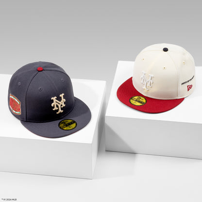 Nigel Sylvester x Rushmore New York Mets 40th Anniversary Chrome White/Brick Red 59Fifty New Era