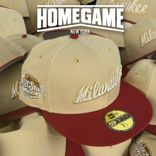 Milwaukee Brewers 2002 All Star Game in Vegas Gold/Red 59Fifty New Era Hat