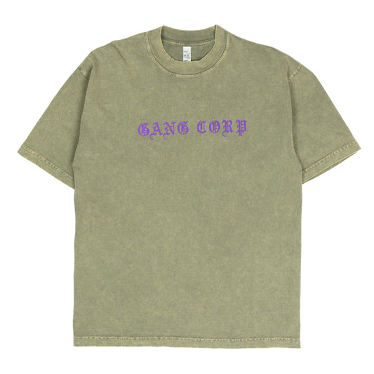 Gang Corp Old English Tee Green