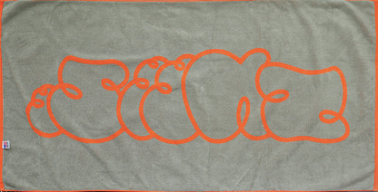 SNEEZE Logo Beach Towel Orange/Olive