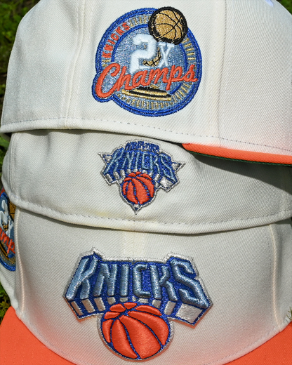 New York Knicks 2 x Champ Chrome White/Rush Orange 59Fifty New Era