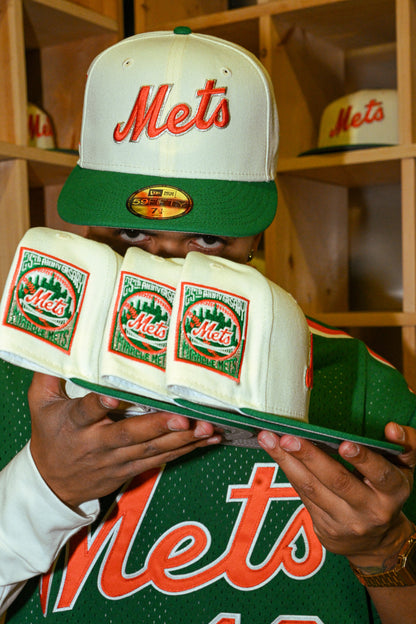 New York Mets 25th Anniversary Chrome White/Kelly Green 59Fifty New Era Hat