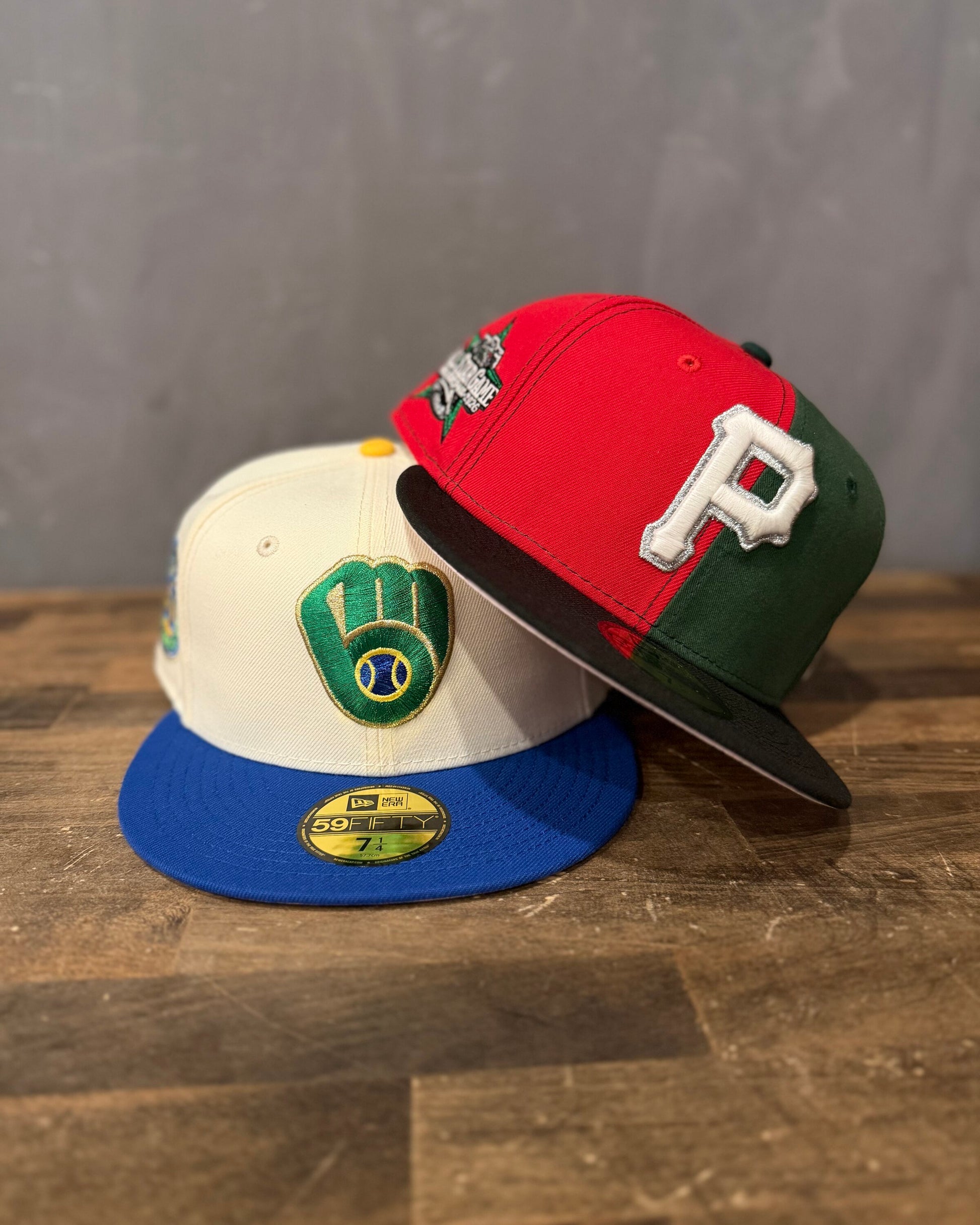 Both fitted hats from the Frosty Preme 2 Pack styled together