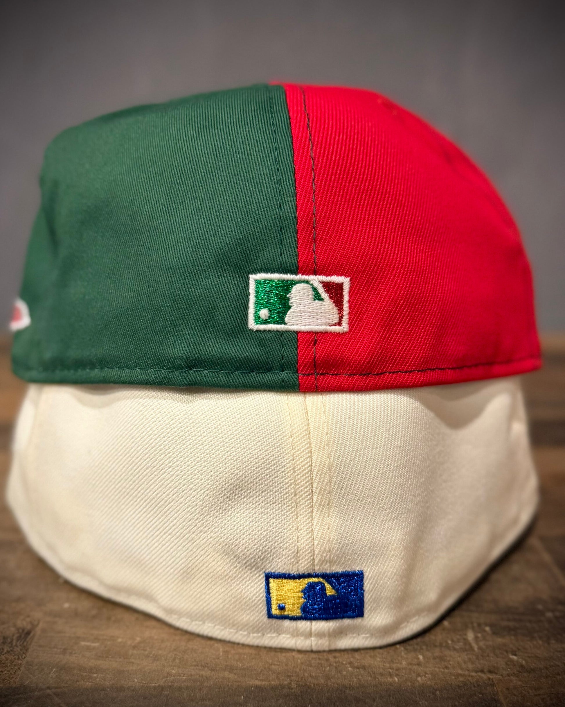 Rear embroidery detail on the Frosty Preme 2 Pack fitted hats