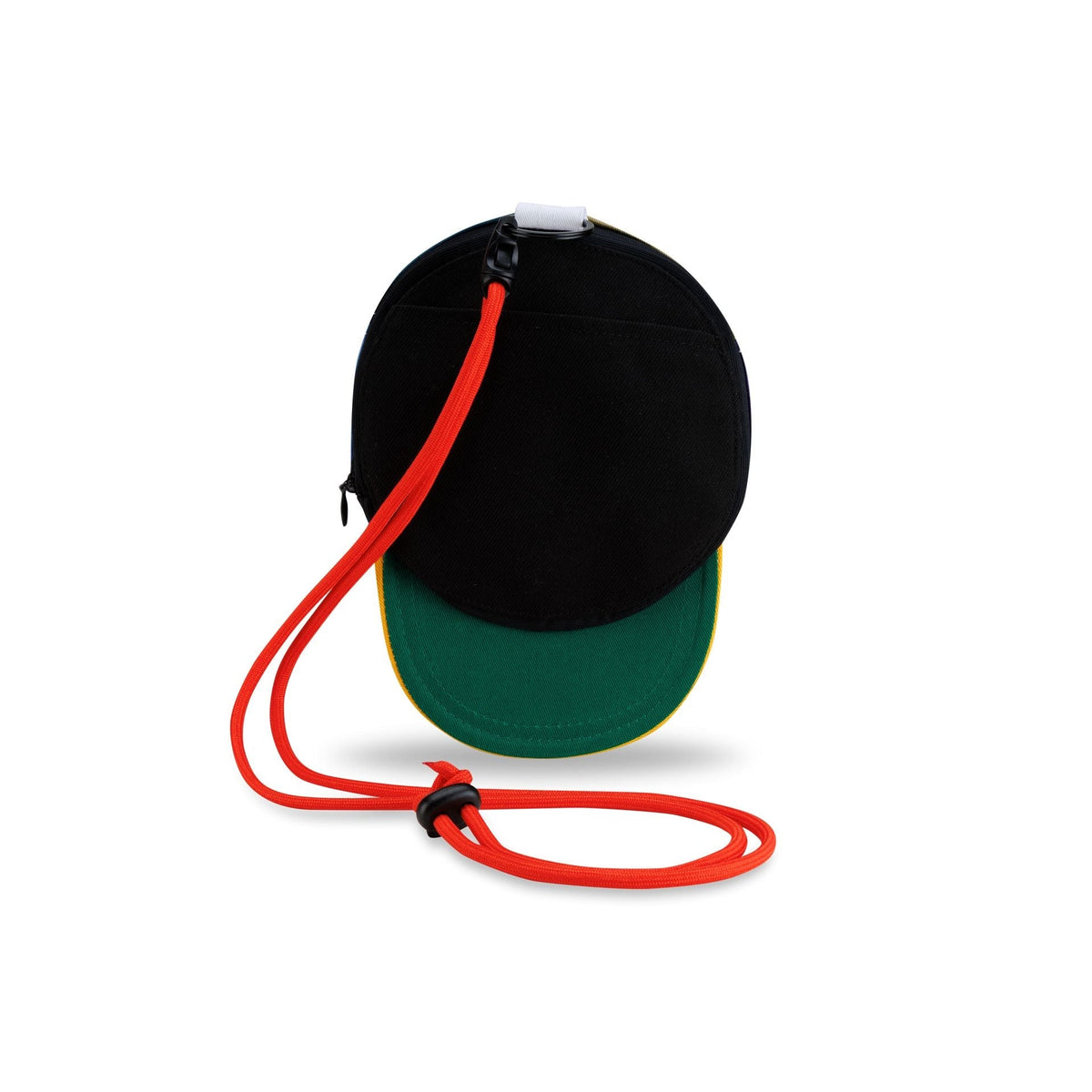 Underside of the Sean Wotherspoon Mini 59Fifty Earphone Case showing the black pouch opening and the green under visor