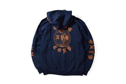 Gang Corp Globe Zip Up Sweatshirt Navy