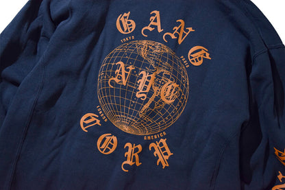 Gang Corp Globe Zip Up Sweatshirt Navy